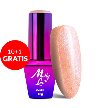 10+1gratis Lakier hybrydowy MollyLac Mermaid Whispers Energising 10g Nr 596