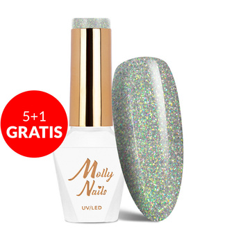 5+1gratis Lakier hybrydowy Molly Nails Shocking Shine Rocker HEMA/Di-HEMA Free 8g Nr 684
