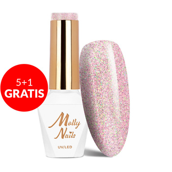 5+1gratis Lakier hybrydowy Molly Nails Shocking Shine Oh Well Free HEMA/Di-HEMA Free 8g Nr 680