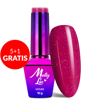 5+1gratis Lakier hybrydowy MollyLac Glowing Time 10g Nr 232