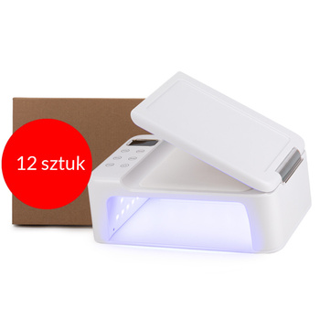 12sztuk Lampa do paznokci z podpórką UV/LED 168W No Name do lakierów hybrydowych żeli i akrylożeli biała Z22