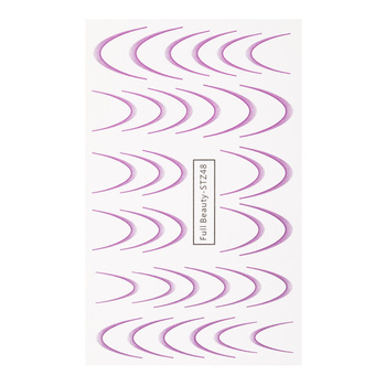 Gradientowe naklejki wodne na paznokcie/ French/ Ombre/Francuska linia uśmiechu 34szt fioletowe STZ48