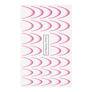 Gradientowe naklejki wodne na paznokcie/ French/ Ombre/Francuska linia uśmiechu 33szt różowe STZ41