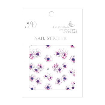 Naklejki do paznokci samoprzylepne 5D kwiaty Nr 12