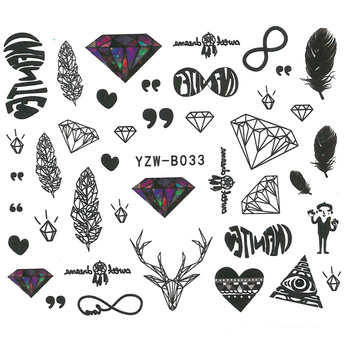 Naklejki wodne do paznokci wzory YZW-B033