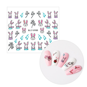 Naklejki do paznokci 3D samoprzylepne brokatowe wielkanocne BLE 1098D