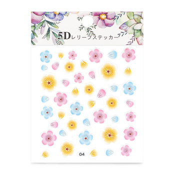 Naklejki do paznokci samoprzylepne 5D kwiaty Nr 4