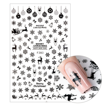 Naklejki do paznokci cienkie samoprzylepne świąteczne Molly Nails F283 czarne