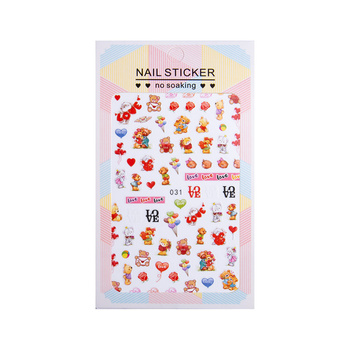 Naklejki do paznokci cienkie samoprzylepne walentynkowe Nr 031