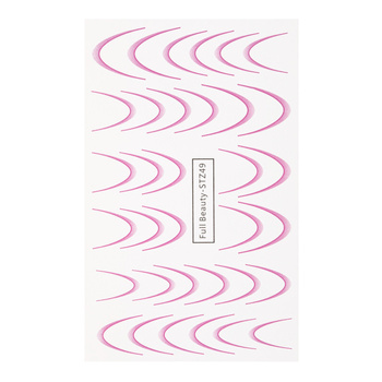 Gradientowe naklejki wodne na paznokcie/ French/ Ombre/Francuska linia uśmiechu 34szt różowe STZ49