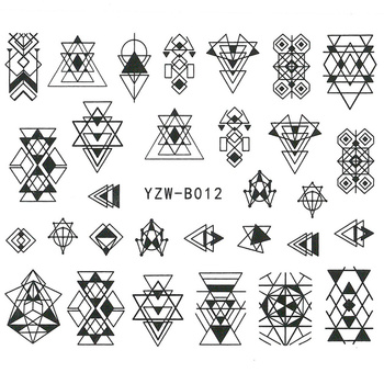 Naklejki wodne do paznokci geometryczne YZW-B012