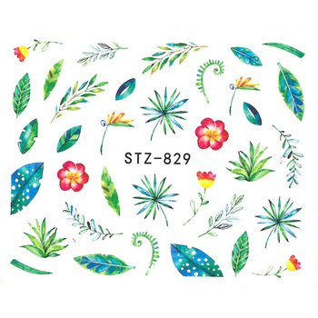 Naklejki wodne do paznokci rośliny STZ-829
