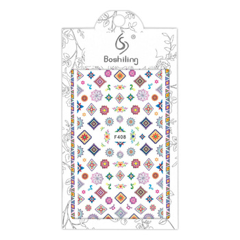 Naklejki do paznokci cienkie samoprzylepne wzory ornamenty F408