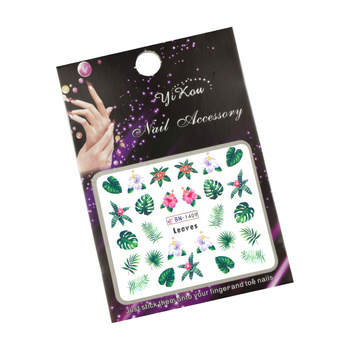 Naklejki wodne do paznokci rośliny BN-1409