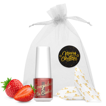 Oliwka okazjonalna do skórek i paznokci o zapachu truskawki z krówkami w ozdobnym woreczku 5ml