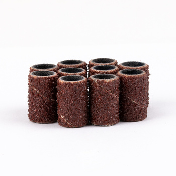 Kapturki do manicure i pedicure mandrele nakładki ścierne cylinder 6mm gradacja 60 AlleMed brązowe 10 szt.