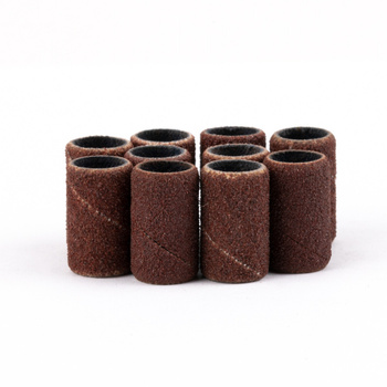 Kapturki do manicure i pedicure mandrele nakładki ścierne cylinder 6mm gradacja 150 AlleMed brązowe 50 szt