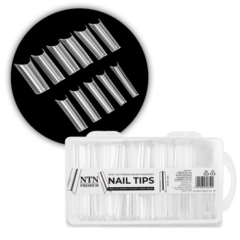 Tipsy do szybkiego przedłużania paznokci Nail Tips NTN Premium kwadrat tunelowy 100 szt