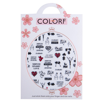 Naklejki do paznokci cienkie samoprzylepne walentynkowe CA-625
