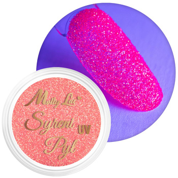 Pyłek do paznokci neonowy MollyLac Syreni Pył świecący w promieniach uv słoiczek 2,5 g Nr 4