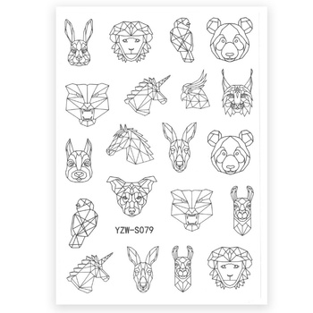 Naklejki do paznokci samoprzylepne zwierzęta YZW-S079