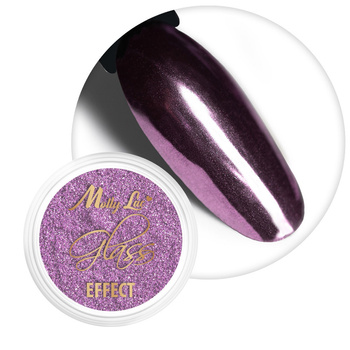 Pyłek lustrzany efekt do zdobień paznokci MollyLac Glass Effect Lilac Nr 6