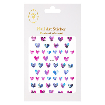 Naklejki do paznokci cienkie samoprzylepne serduszka Z-D5467 fioletowe
