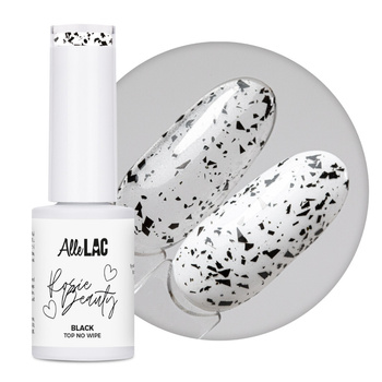 Top z efektem ciętej folii black top no wipe AlleLac x Rosie Beauty 6g