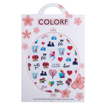 Naklejki do paznokci cienkie samoprzylepne walentynkowe CA-436