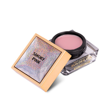 Budujący żel samopoziomujący twardy średniogęsty builder gel self leveling Molly Nails Smoky Pink HEMA/Di-HEMA Free 15 g