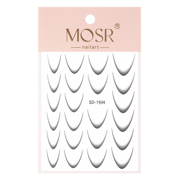 Gradientowe naklejki samoprzylepne na paznokcie/French/Ombre/Francuska linia uśmiechu 23szt. czarne SD-1934