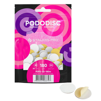 Nakładki ścierne tarcze wymienne na miękkiej bazie 180 grit do PODODISC Staleks Expert rozmiar M 20 mm 50 szt