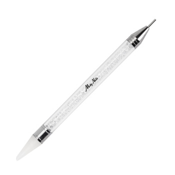 Dwustronny przyrząd aplikator woskowy z sondą do cyrkonii i ozdób Molly Nails biały