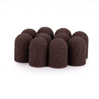 Kapturki ścierne do pedicure z bawełnianym środkiem 16mm gradacja 100 brązowe AlleMed 10 szt
