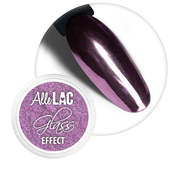 Pyłek lustrzany efekt do zdobień paznokci Glass Effect AlleLac Lilac Nr 6