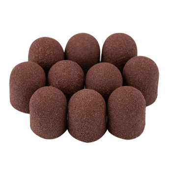 Kapturki ścierne do pedicure z bawełnianym środkiem 13mm gradacja 240 brązowe AlleMed 10 szt
