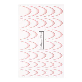 Gradientowe naklejki wodne na paznokcie/ French/ Ombre/Francuska linia uśmiechu 33szt jasno różowe STZ43