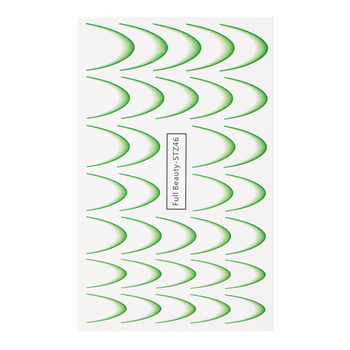 Gradientowe naklejki wodne na paznokcie/ French/ Ombre/Francuska linia uśmiechu 33szt zielone STZ46