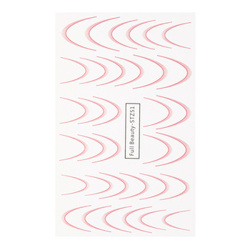 Gradientowe naklejki wodne na paznokcie/ French/ Ombre/Francuska linia uśmiechu 34szt różowe STZ51