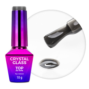 Kolorowy top bez przemywania top no wipe Crystal Glass Molly Nails Black HEMA/Di-HEMA Free 10g