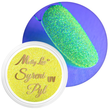 Pyłek do paznokci neonowy MollyLac Syreni Pył świecący w promieniach uv słoiczek 2,5 g Nr 2