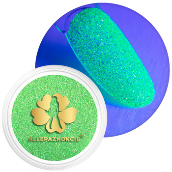 Pyłek do paznokci Syreni Pył Neonowy UV 2 świecący w promieniach UV Allepaznokcie 2,5 g Oryginalny słoiczek