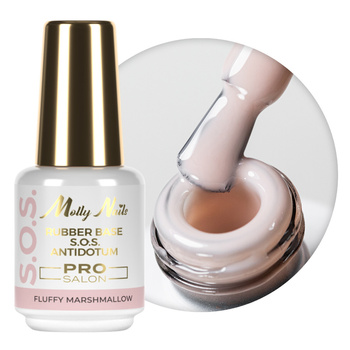 Baza kauczukowa elastyczne paznokcie manicure pedicure do ozdób S.O.S. Antidotum Pro Salon Molly Nails Fluffy Marshmallow 15g