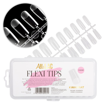 Tipsy do szybkiego przedłużania paznokci Flexi Tips AlleLac kwadrat 240 szt