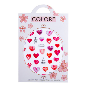 Naklejki do paznokci cienkie samoprzylepne walentynkowe CA-434