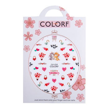 Naklejki do paznokci cienkie samoprzylepne walentynkowe CA-233