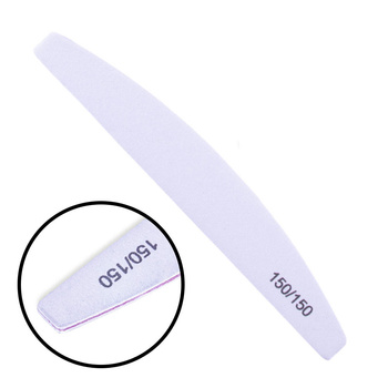 Pilnik do paznokci łódka biały różowy środek 150/150 pakiet 10szt