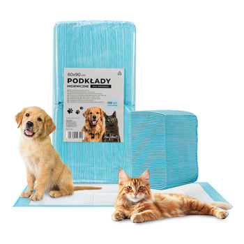 Podkłady mata maty chłonne dla psa nauka sikania higiena czystość AlleMed 100 szt. 60x90 cm niebieskie