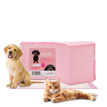 Podkłady mata maty chłonne dla psa nauka sikania higiena czystość AlleMed 50 szt. 40x60 cm różowe