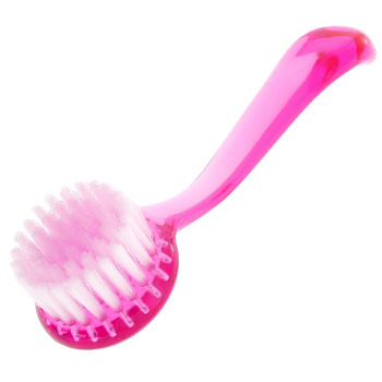 Szczoteczka do manicure i pyłu okrągła z rączką różowa